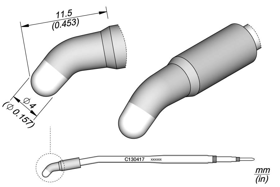 C130417 - Conical Bent Cartridge Ø 4
